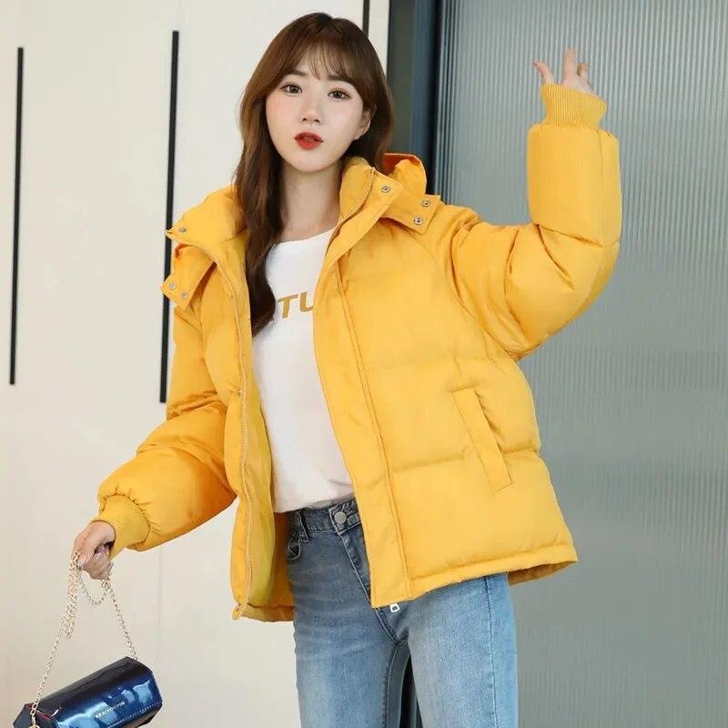 2023 New Winter Women Parka Down Cotton Jackets Casual Thick Warm Hooded Coat Zippers Loose Female Outwear Jacket Parkas
