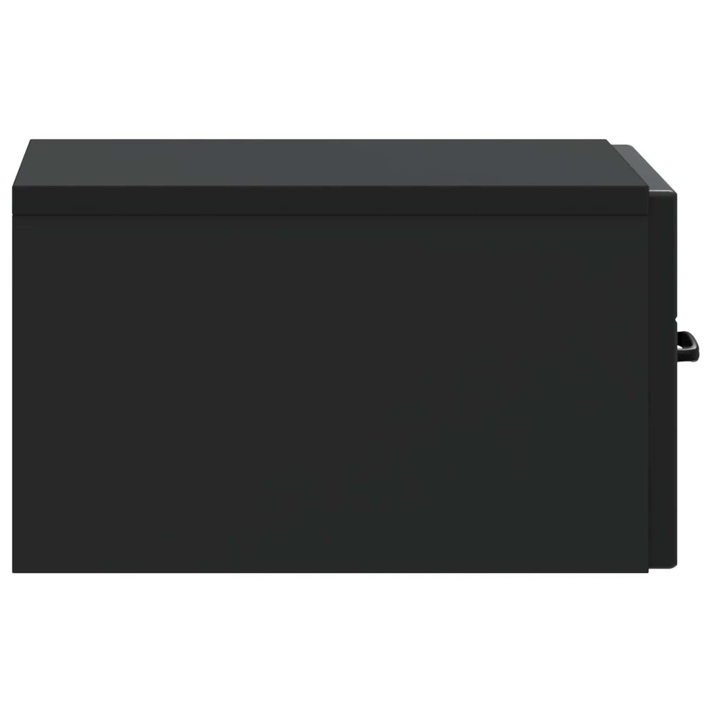 Wall Mounted Nightstand Black 34.5 X 33 X 20 Cm