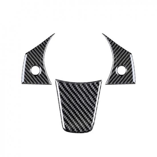3x For Tesla Model Y 3 17-24 Carbon Fiber Steering Wheel Cover Stick Decoration