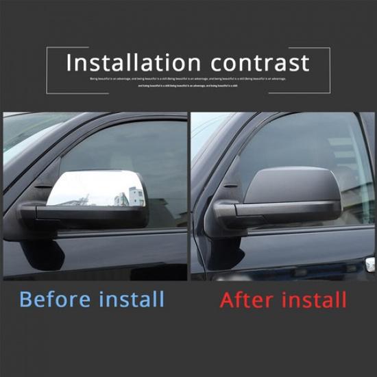 Matte Black Exterior Rearview Mirror Cover Trim Decor For Toyota Tundra/Sequoia