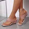 2026 Wedge Flip-Flop Platform Korean Edition Cool Drag High Heel Beach Women's Toe Casual Lightweight Slippers