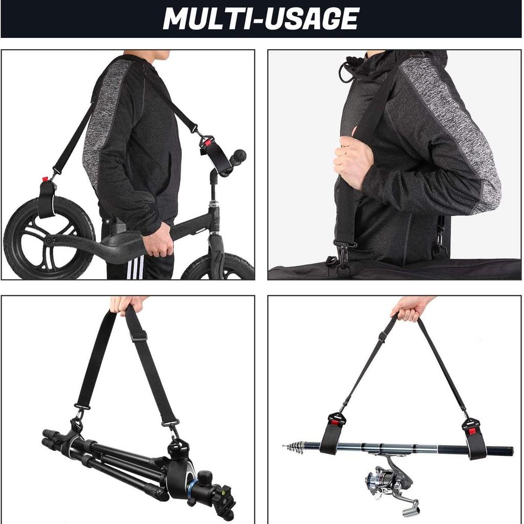 Dual Ski Board Shoulder Strap with Tie-Down for Outdoor Equipment Access