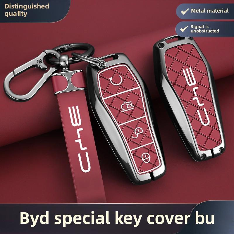 NEW Zinc Alloy Leather Car Remote Key Case Cover For BYD Atto 3 Han EV Dolphi Tang Dm Qin PLUS Song Pro MAX Yuan Accessories