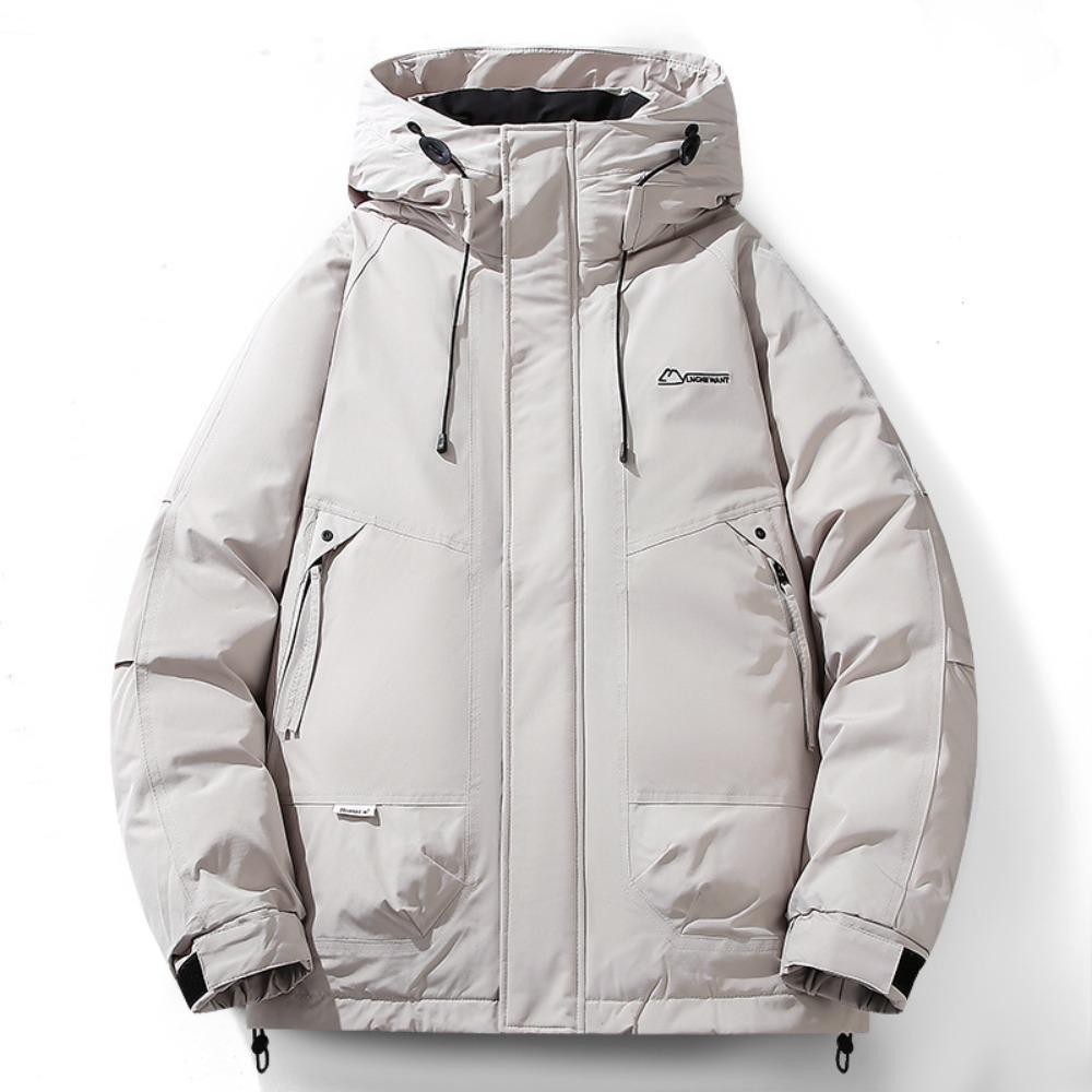 Down jacket men's new winter white duck down thickened hooded jacket fashion trend casual versatile down coat