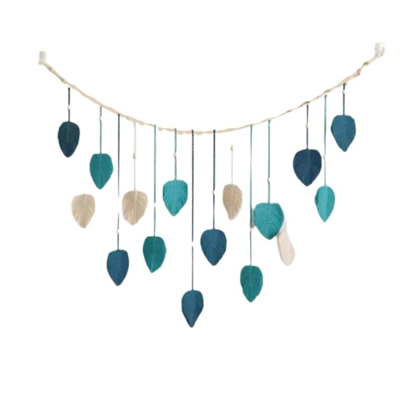 

Leaf Macrames Wall Hangings Tapestrys Home Decorations Home Gift синий
