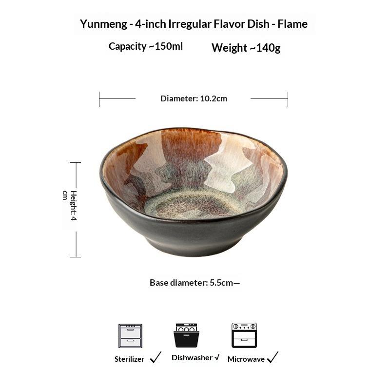 Обеденный стол Бытовой 4-дюймовая тарелка для соуса Ретро Особой формы Керамическая тарелка для соуса Тарелка для соуса для хот-пота