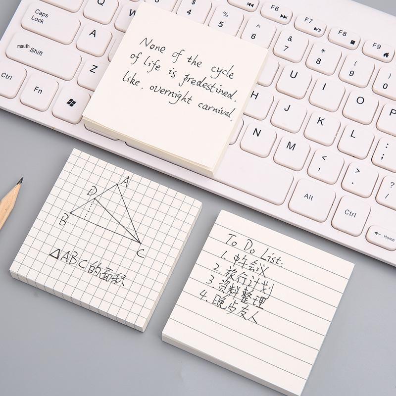 Simple Ins Sticky Notes: Strong Adhesive Grid-Lined Memo Pad for Students and Office Use