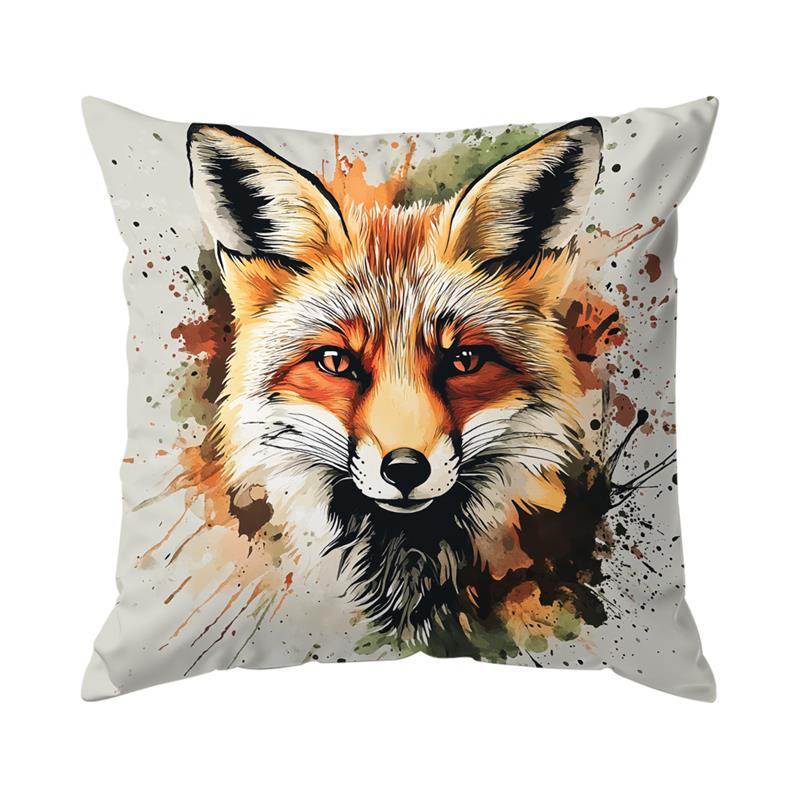 1Pc Watercolor Fox Throw Pillow Cushion Cover Seat Car Home Decor Sofa Bed Decorative Pillowcase 45X45Cm