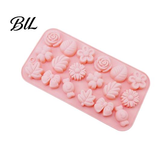 Smooth Silicone Mold Flower And Leaf Chocolate Pudding Cake Baking Food-grade Decoration Reusable DIY Drip Glue Clay Safe A