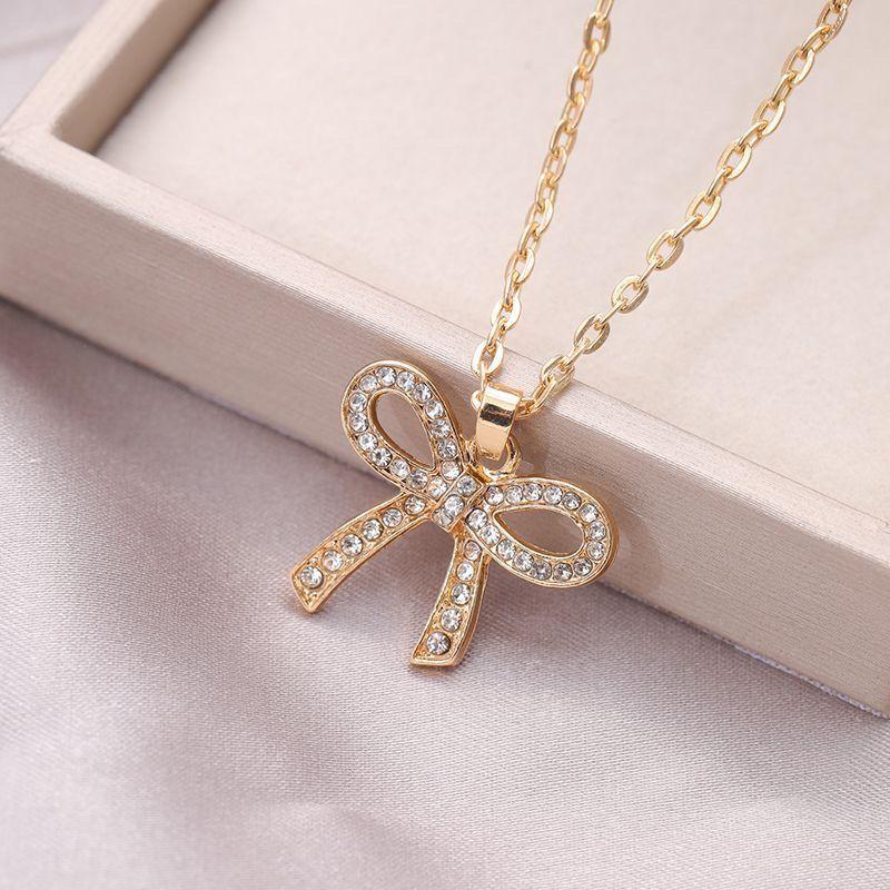 

Butterfly Bow Choker Necklace with Diamond, Fashion Valentine s Day Gift Necklace Pendant