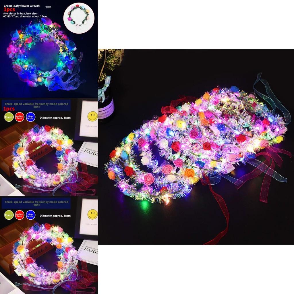 Led Light Flower Hair Accessory For Brides And Party Decorations Suitable For All Ages