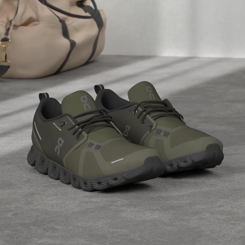 On Cloud 5 Waterproof Running Size D Men's Shoes, Olive/Black, 26.5cm