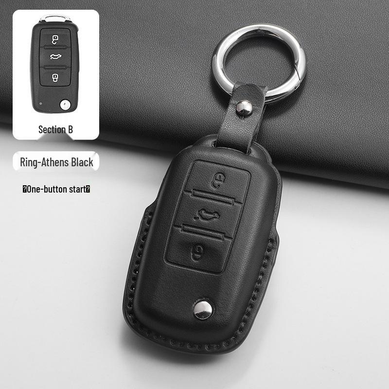 Volkswagen Key Case for Sagitar, Bora, Magotan, Golf, T-Roc, Tiguan, Passat, Lavida – Men's Black.