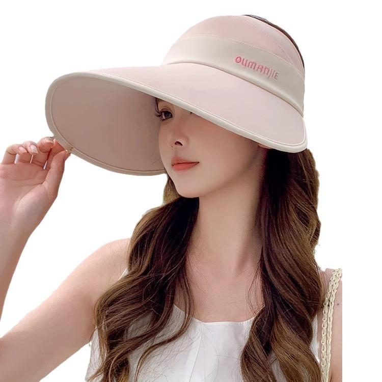 Summer Hat for Women's Sun Protection Hat for Ponytails with Large Brim and UV Rays To Cover The Face and Show The Face.