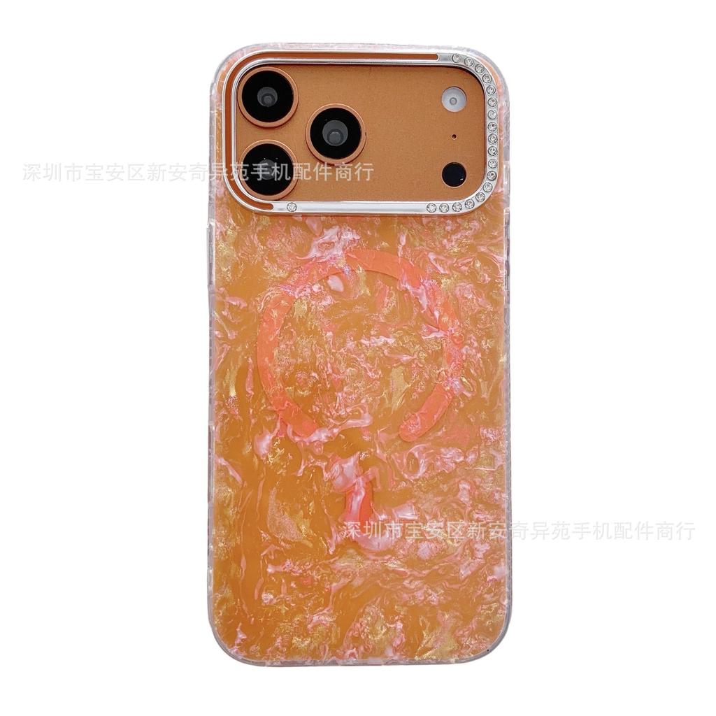 Light luxury gilt magnetic mobile phone case, suitable for iPhone17Promax shell pattern, including Apple mobile phone case.