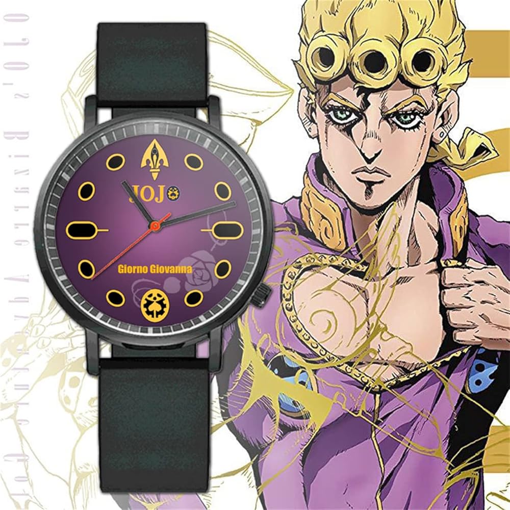 Yuanqing JoJo s Bizarre Adventure Jotaro Kujo Giorno Giovanna Quartz Watch Lightweight Anime Character Accessory