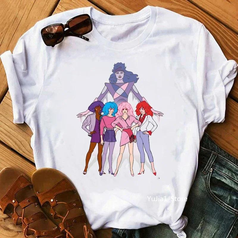 Jem And The Holograms T Shirt Women Fashion Hipster Hip Hop Tops Tees Summer Streetwear Cute 80s 90s Fans Tshirt Clothes