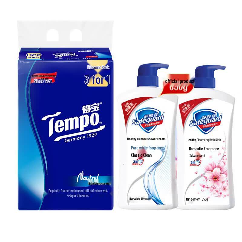 Набор: салфетки Tempo и гель для душа