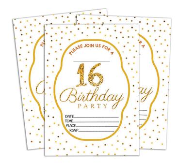 Darling Souvenir Tarjeta de invitación de cumpleaños blanca Imprimible Rellenar o escribir en blanco Invitaciones Suministros para fiestas Paquete de 28 5 x 7