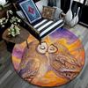 Owl Kisses Round Area Rug,Carpet Rug for Living Room Bedroom Sofa Playroom Decor,Non-slip Floor Mat