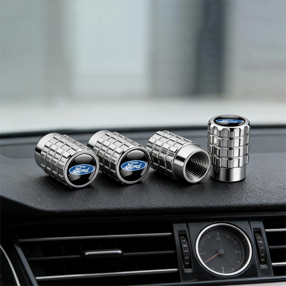 Aluminum Alloy Car Tire Valve Caps Airdust Waterproof Tyre Rim Stem Cover For Ford Focus Fiesta Ranger Mondeo Kuga Mondeo SHELBY
