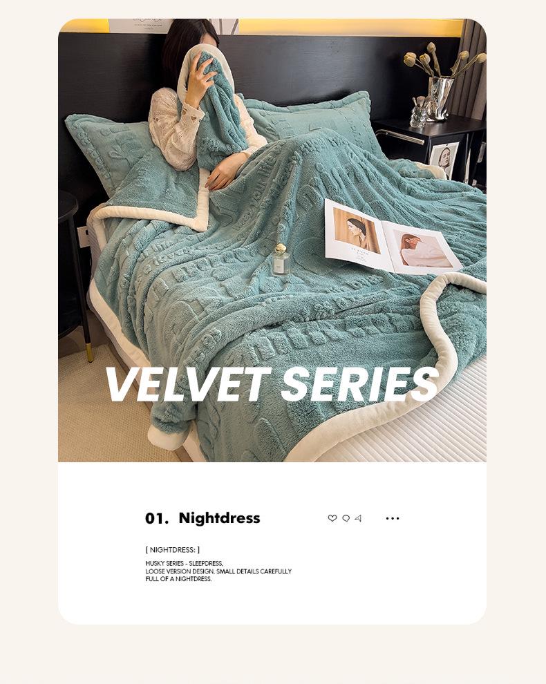 Class A Carved Winter Coral Fleece Blanket - Warm, Multifunctional Gift Blanket