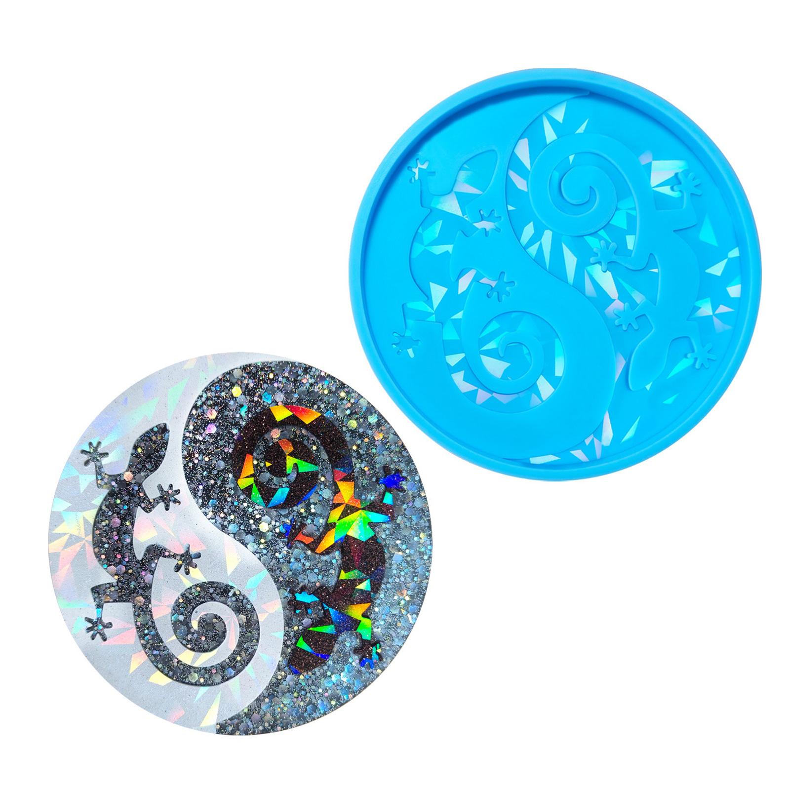 

Creative Silicone Mold for Resin Coaster Stable DIY Artwork Coaster Resin Mold with Holographic Finish for Cup Mat Gifts
