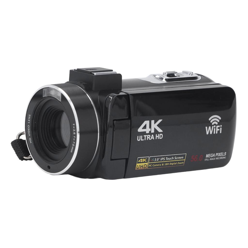 4K Ultra HD Digital Camcorder WIFI 3 Inches IPS Color Touch Display 18x Digital Zoom PC Camera