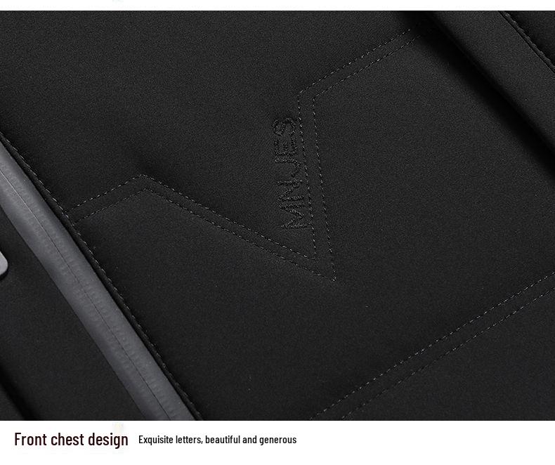 Woodpecker Dad Winter Coat: Velvet-Thickened Down Cotton Jacket for Middle-Aged & Elderly, Lapel Design, Warm Cotton Clothing.