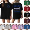Women Casual Short Sleeve T Shirt Letter Print Loose Fit Crew Neck Soft Fabric Comfortable Wear Daily Use