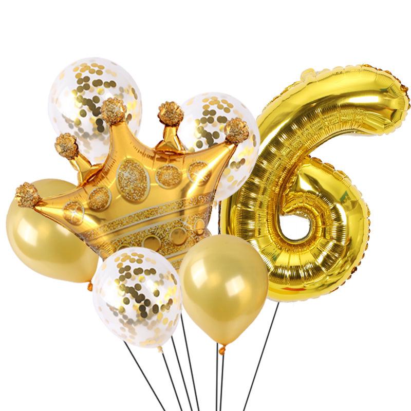 Gold Crown Balloon Set for First Birthday Party Decorations