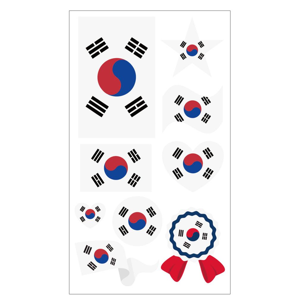 Flag Design Temporary Tattoos Set of Multiple Shapes for Events Parties Festivals and Sports Fans Temporary Tattoos