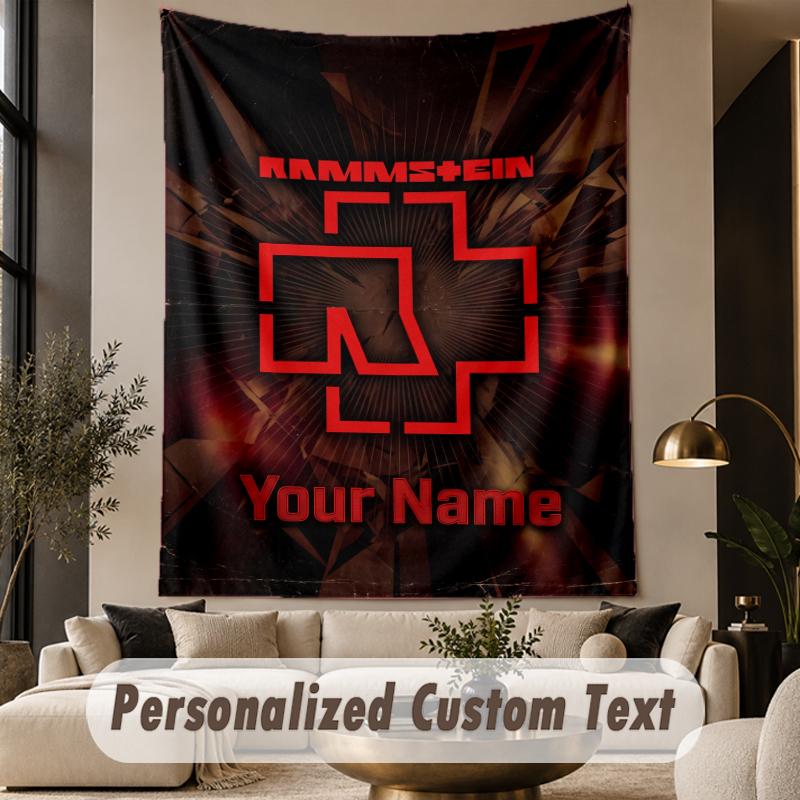 Custom Text Tapestry Rammstein Print Wall Tapestry Indoor Living Room Wall Decor