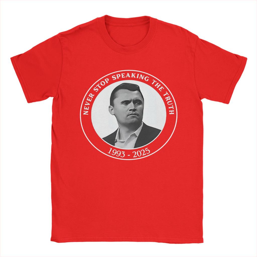 Men's T-Shirt Charlie Kirk Funny Pure Cotton Tees Short Sleeve  T Shirt Round Neck Clothes Graphic