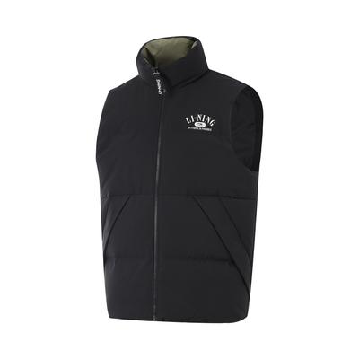 Li Ning Hot Pot Daunen Serie Wasserabweisend Buchstaben Zahl Reißverschluss Vielseitig Kältebeständig Stehkragen Bequem Winterweste Herrenweste AMRU043-1