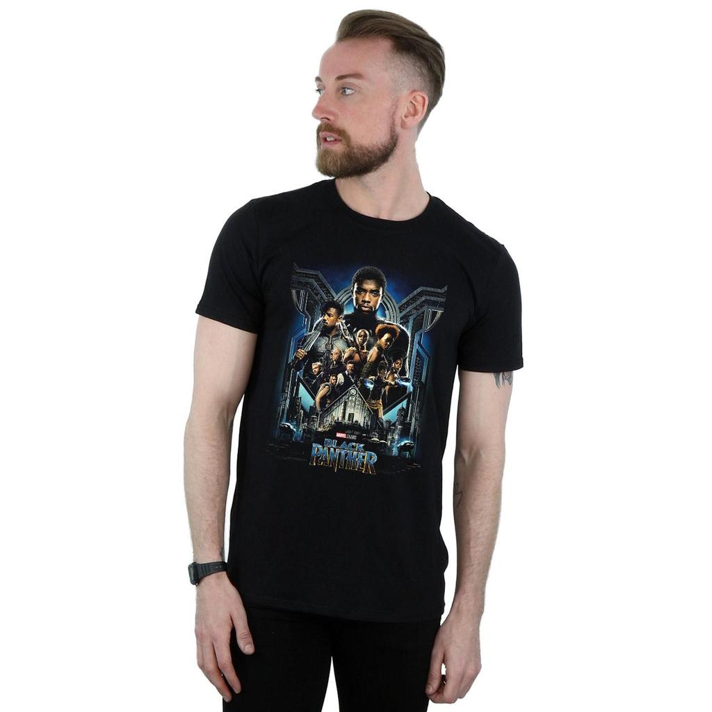 Black Panther Mens Movie Poster Cotton T-Shirt