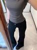 Spicy Girl Low-Waist Black Micro-Flare Jeans, Retro Hong Kong Style, Petite Size, Floor-Length, Trendy Autumn Slimming Pants for Women.