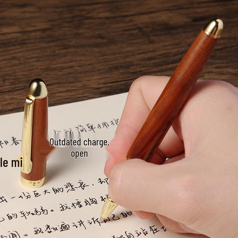 Brass & Sandalwood Signature Ballpoint Pen - Retro Rosewood Rollerball, Custom Engraving Available.