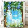 Elegant Blue Rose Garden Shower Curtain Transforming Your Bathroom Into A Serene Natural Retreat Waterproof Durable Easy-Clean