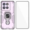 For Motorola Edge 60 Stylus 5G Phone Case WANLONFENG PC TPU Back Cover Kickstand with Tempered Glass