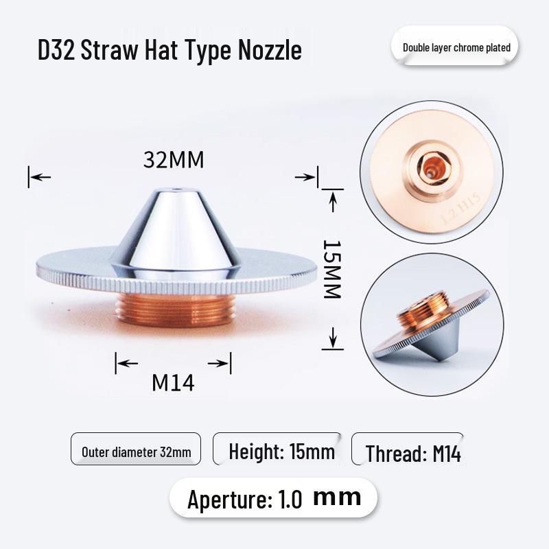 Fiber Laser Cutting Machine D32 Purple Copper Nozzle Straw Hat, Single/Double Layer Accessories