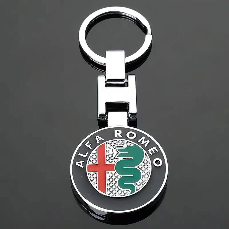 Zinc Alloy Key Ring Keychain Car Logo Accessories For Alfa Romeo Giulietta GT 159 147 156 Mito Brera Giulia F1 Stelvio Volante TM4