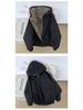 Unisex Reversible Hooded Cotton Jacket with Thick Velvet for Winter
