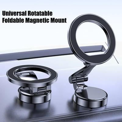 Support Magnétique Puissant Universel Rotatif Pliable Support de Téléphone Magnétique pour Voiture Tableau de Bord de Voiture pour IPhone Samsung Xiaomi GooglePixel