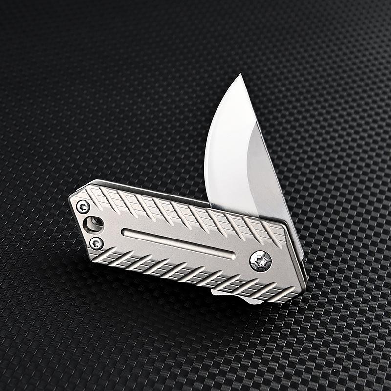 NEW Titanium Alloy Folding Knife D2 Blade Outdoor Camping Unboxing Portable High Hardness Kitchen Folding Knife