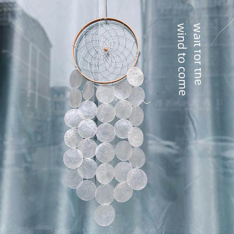 Dzwonki wietrzne w stylu INS z naturalnej muszli – dekoracja pokoju dziecięcego i sypialni, mała zawieszka, rekwizyt do fotografii, prezent urodzinowy.