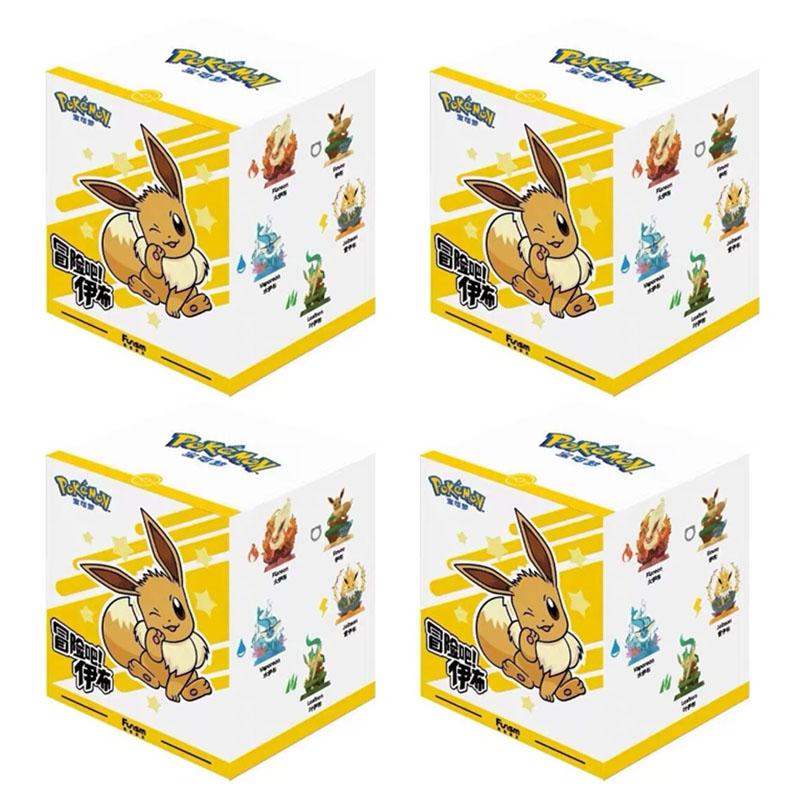 Hot Bandai Pokemon Anime Funism Original Adventure Eevee Family Blind Box Action Figure Jolteon Sylveon Collection Kids Toy Gift