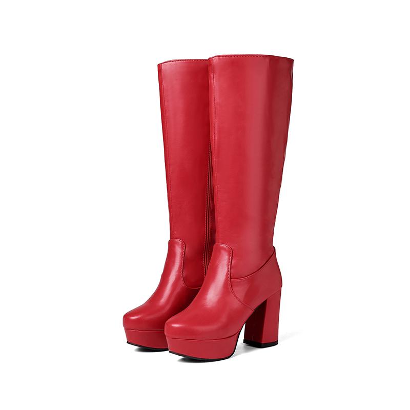 Women`s high-heeled medium boots, sexy European