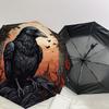1pc Raven with Gothic Castle Background Umbrella with Plastic Handle,Suitable for All Seasons Home Travel Outdoor UmbrellaDD282