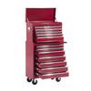 Workshop Trolley with Tool Box, Empty Lockable Tool Cart with Drawers, Tool Compartment, Keys and Non-Slip Mats, Red